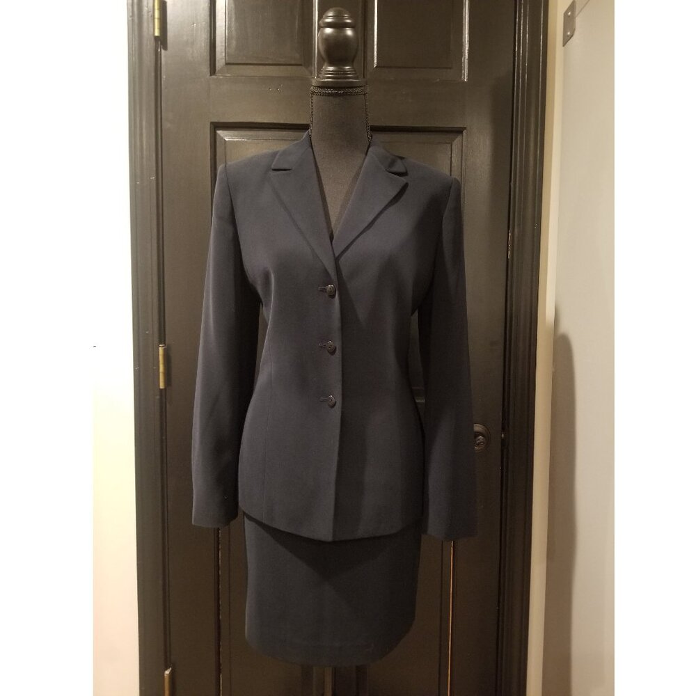 Navy Blue Skirt & Blazer Suit